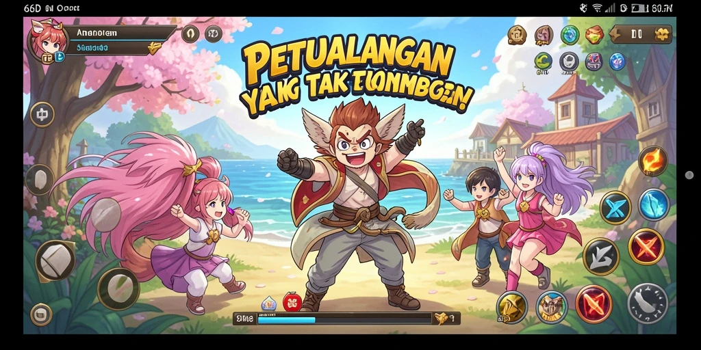 Tampilan gameplay menarik dengan karakter Anime yang keren.