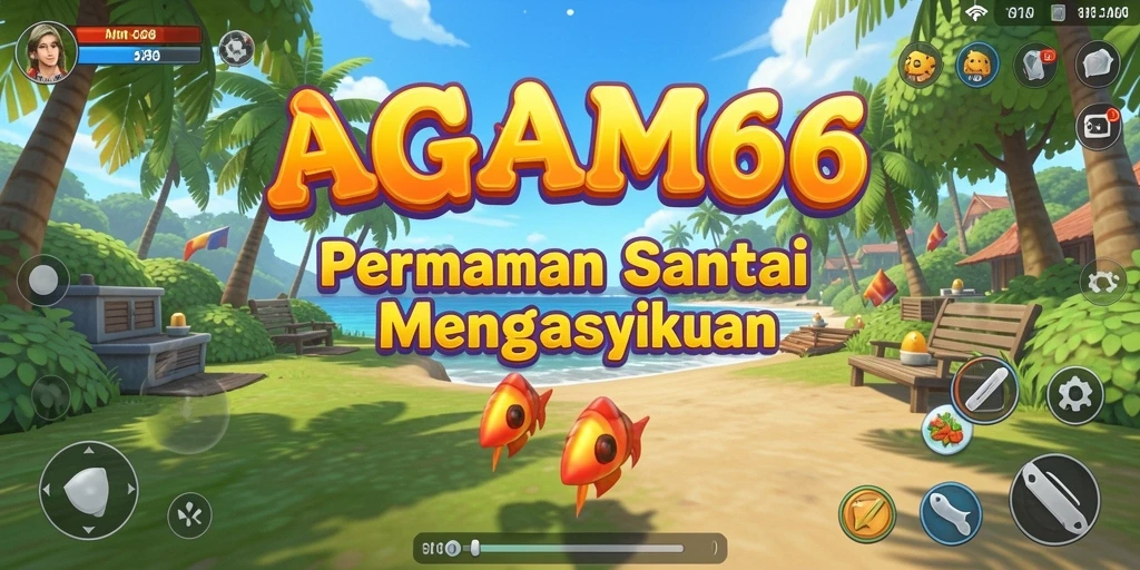 Screenshot gameplay AGAM66 menunjukkan interaksi dan upgrade karakter.