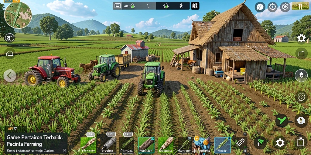 Gameplay api77 menampilkan suasana pertanian yang menyenangkan dan interaktif.