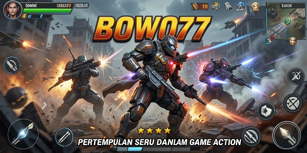 Tampilan gameplay intens dan mendebarkan dari BOWO77.