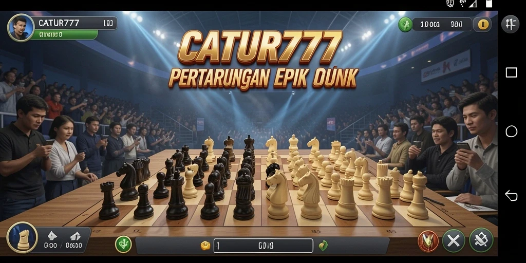 Screenshot gameplay CATUR777 menampilkan pertarungan yang mendebarkan dan karakter yang menarik.
