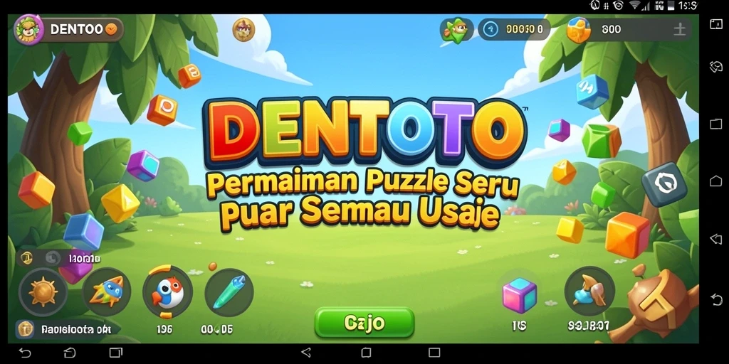 Screenshot dari gameplay DENTOTO yang menunjukkan tantangan Puzzle.