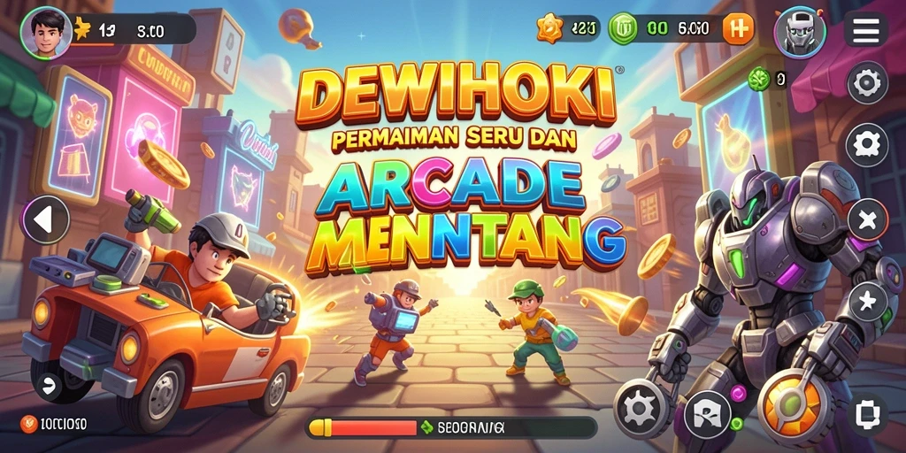 Tampilan gameplay DEWIHOKI yang penuh warna dan menantang.