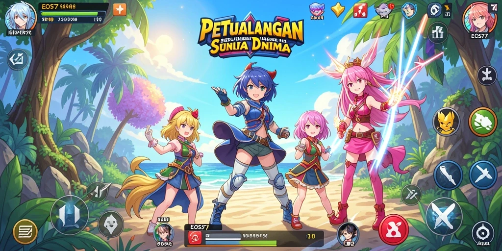 Tangkapan layar gameplay menarik dari game Anime EOS77.
