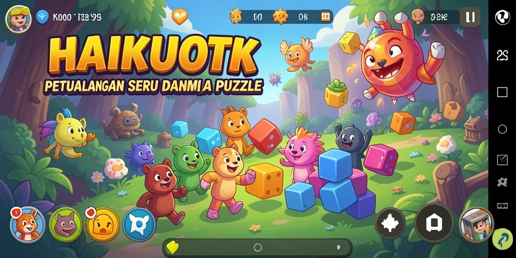 Tampilan permainan HAIKUOTK menampilkan pengalaman Puzzle yang menantang.