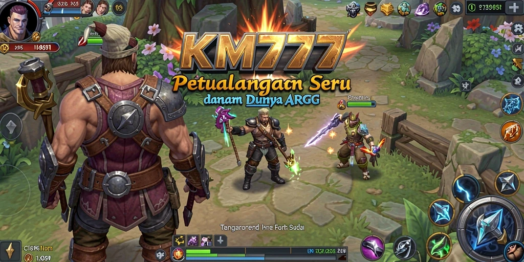 Screenshot menunjukkan pertarungan epik di dunia <strong>KM777</strong>.