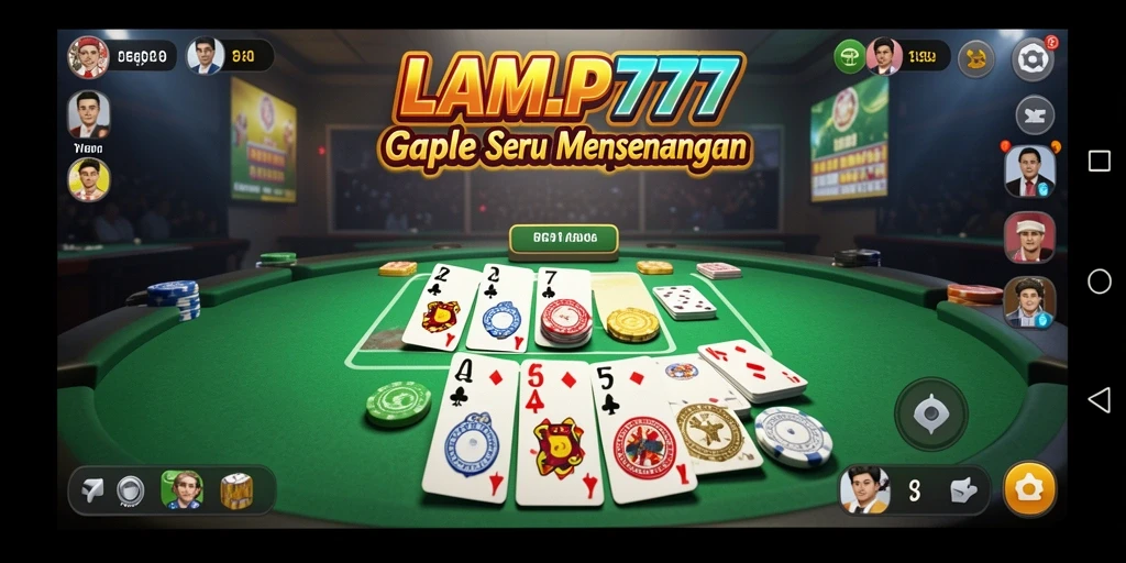 Menyenangkan bermain Gaple dengan LAMPU777 di ponsel.