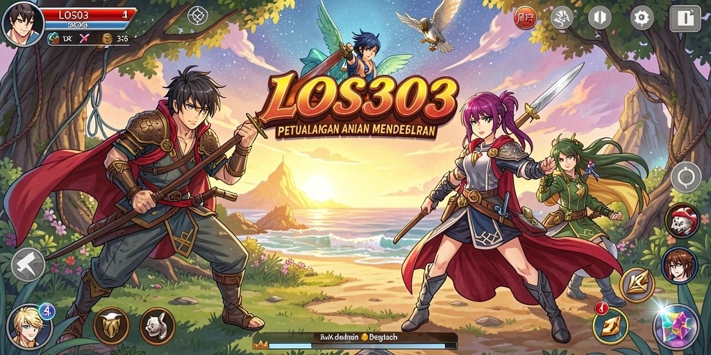 Tampilan gameplay menarik di dunia Anime yang menawan.