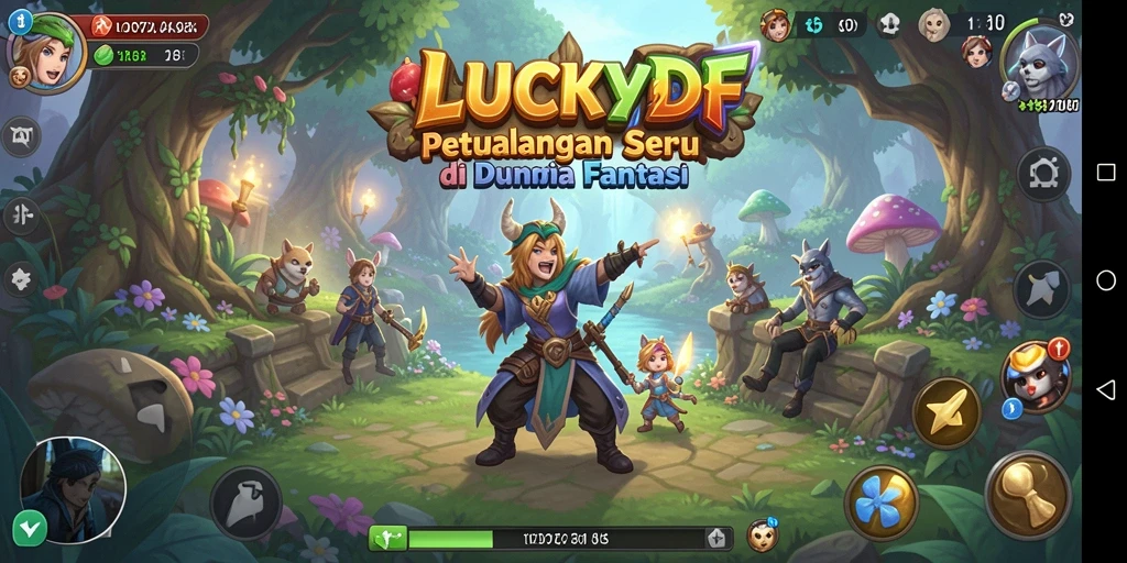 Screenshot gameplay LUCKYDF yang menampilkan petualangan seru di dunia fantasi.