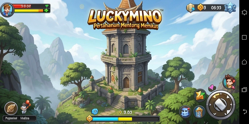 Tampilan gameplay menara pertahanan yang menegangkan dan strategis.
