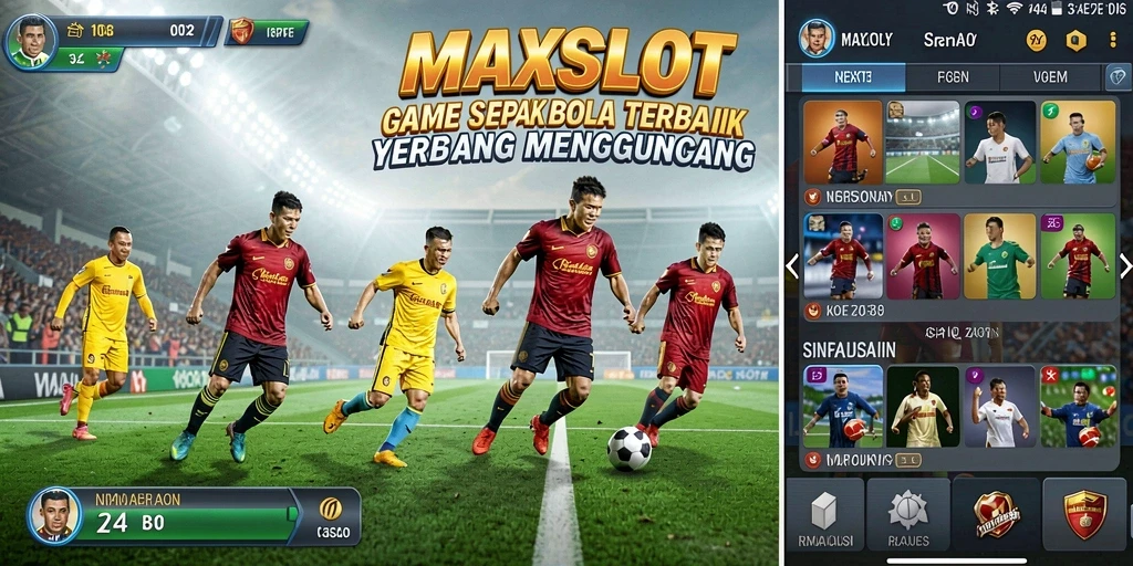 Tampilan gameplay mendebarkan dari MAXSLOT dengan aksi sepak bola intens.
