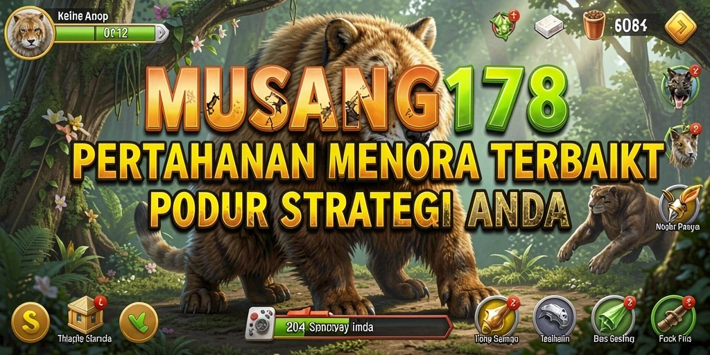 Tampilan menarik dari gameplay Tower Defense dalam MUSANG178.