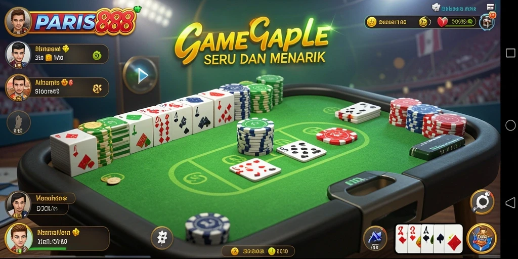 Screenshot gameplay seru dari PARIS88 dengan tampilan papan Gaple.