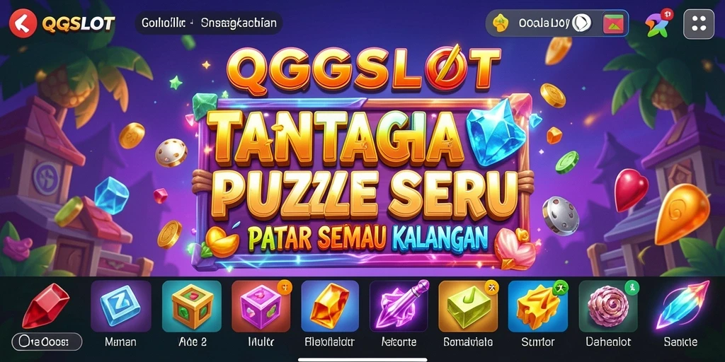 Screenshot QQSLOT menampilkan gameplay puzzle yang menantang dan menarik.