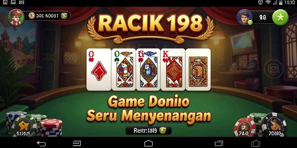 Tangkapan layar dari gameplay seru RACIK198 yang menampilkan pemain tengah bermain domino.