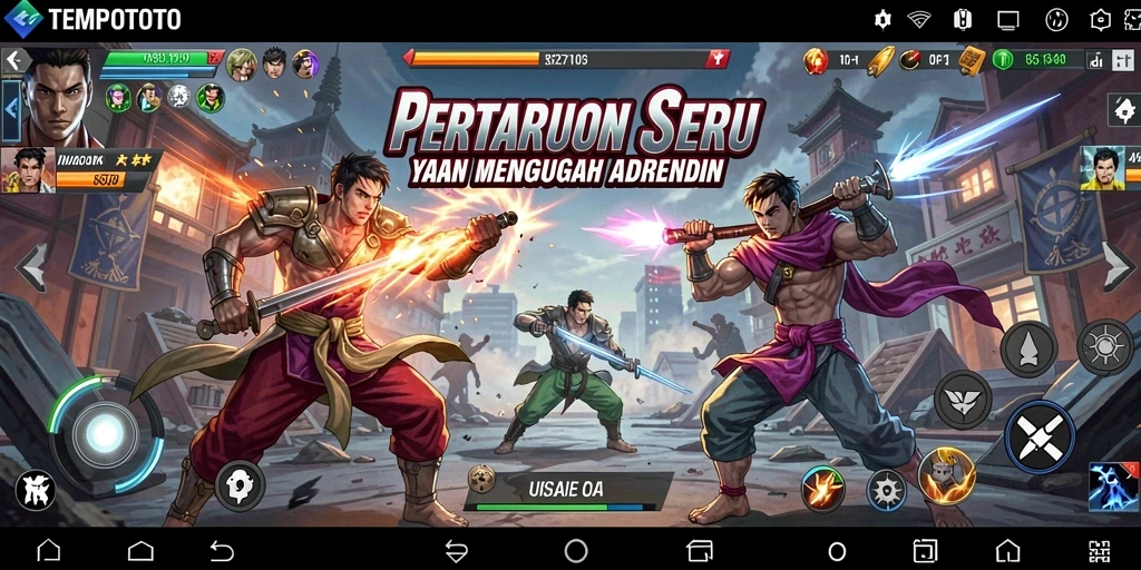 Tampak gameplay seru dan intens TEMPOTOTO.