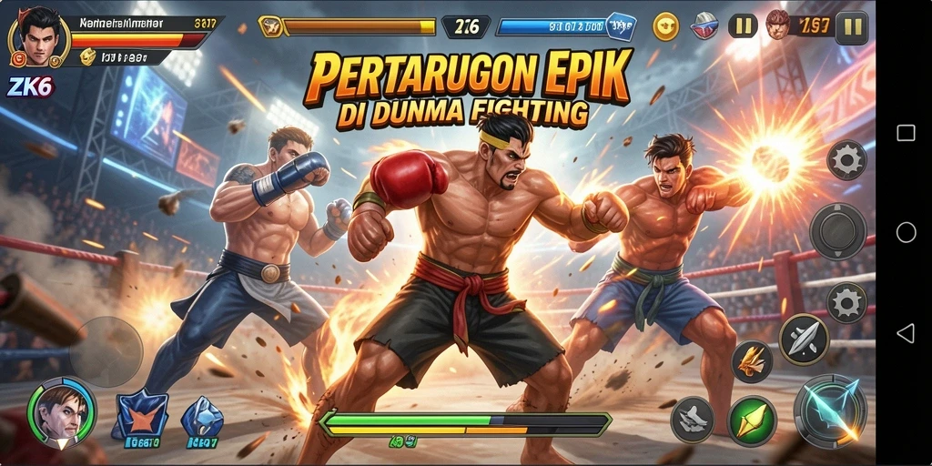 Tampilan gameplay seru dari ZK6 dengan pertarungan yang intens.